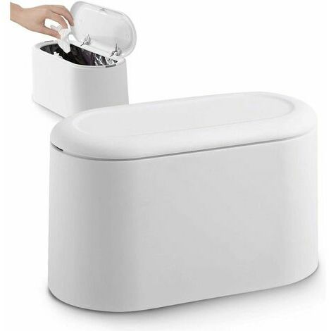 WENKO Petite Poubelle Salle de Bain, Poubelle à pédale 5L, Square, Acier  inox, 14x29,5x28 cm, aspect mat