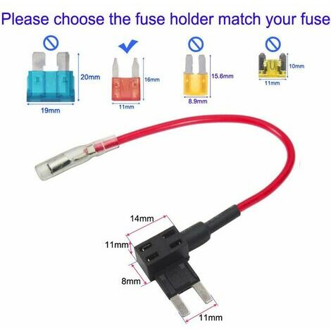 12V Standard Fusible Adaptateur avec 1pcs 7.5A Lame Style Fusible