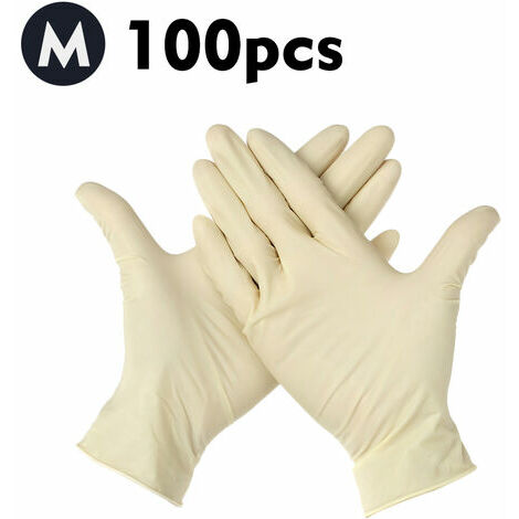 100 pièces/gants jetables épais sans poudre en caoutchouc latex gants  extensibles stériles de qualité alimentaire