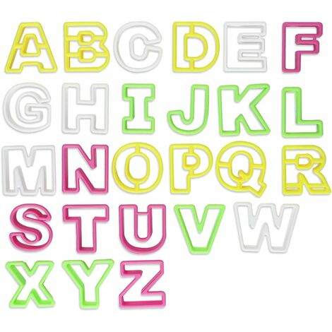 Lot de 26 lettres de l'alphabet - découpoir en inox pour biscuit