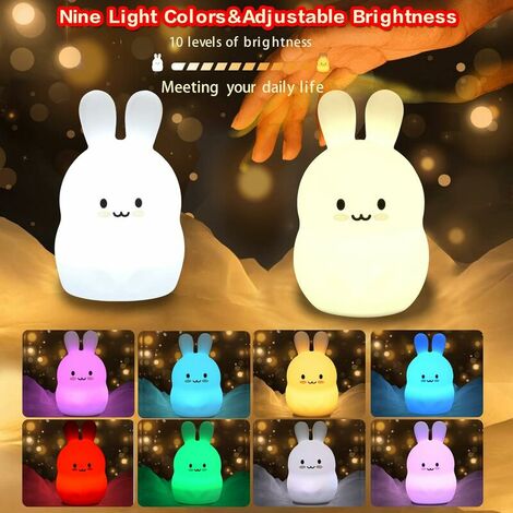 2PCS Gros lapin Veilleuse enfant Chambre Lampe Veilleuse bébé