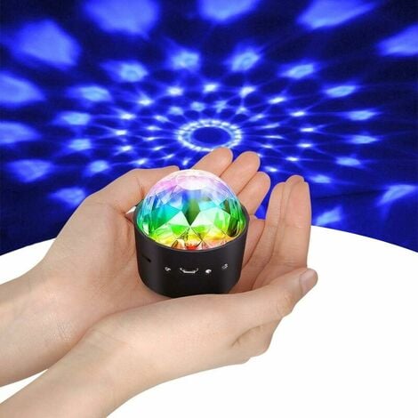 Mini boule disco lumineuse, lumières de fête disco à commande