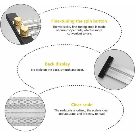 Règle,Règle de marquage de précision multifonctionnelle, jauge de