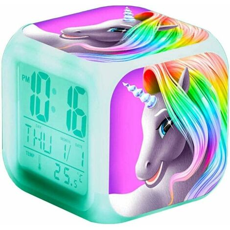 Réveil Veilleuse Licorne  Unicorn bedroom decor, Alarm clock, Unicorn  bedroom accessories