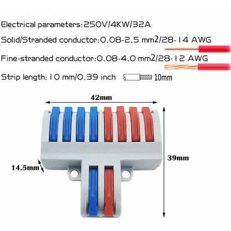 SPL-4-10pcs -100 pièces Connecteurs De Fils Enfichables Mini