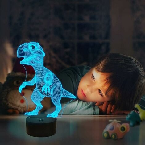 Dinosaures lumineux 3D, lampes pour cadeaux de Noël jurassiques