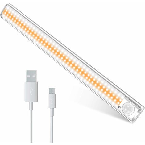 Lampe de Placard 160 LED Lumière d'Armoire Eclairage Placard Détecteur de  Mouvement Rechargeable USB Gradation