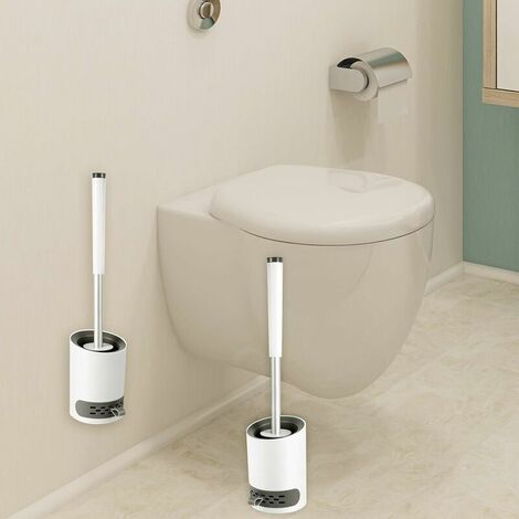 Randaco Brosse WC Silicone Brosse Toilette avec support à séchage rapide  pincette cachée Brosse Toilette Silicone pour salle WC
