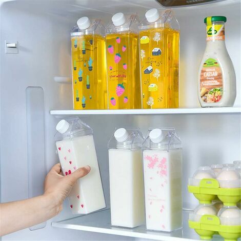 Bouteille d'eau en carton de lait en plastique transparent