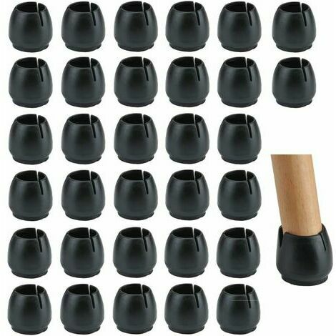 40pcs Protection Pied de Chaise Table Embout Pied de Chaise Meuble  Capuchons Protection Sol en Caoutchouc 14mm Noir