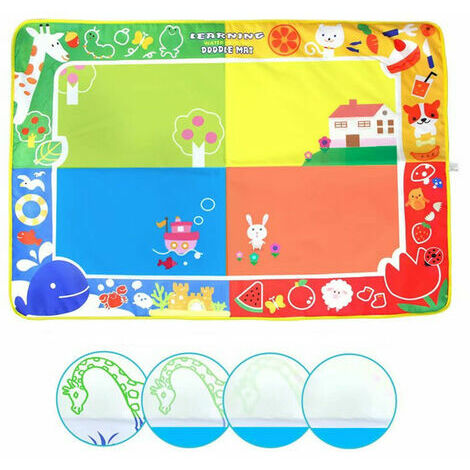 Tapis de coloriage, Jouets pour enfants Grand tapis de peinture à l'eau,  Toddler Doodle Pad 7 couleurs, Cadeaux pour filles garçons