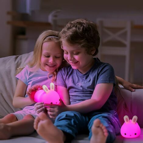 Veilleuse lapin pour chambre d'enfant, lampe tactile à 7 couleurs  changeantes, rechargeable par USB veilleuse animale pour bébé enfant enfant  en bas âge fille cadeau d'anniversaire kawaii : : Luminaires et  Éclairage