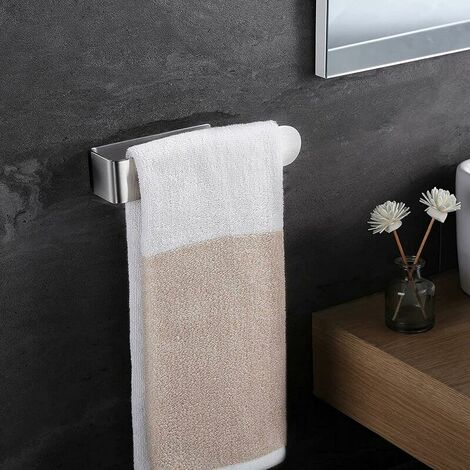 Porte-serviettes de salle de bain sans perçage Porte-serviettes  auto-adhésif en acier inoxydable 37cm