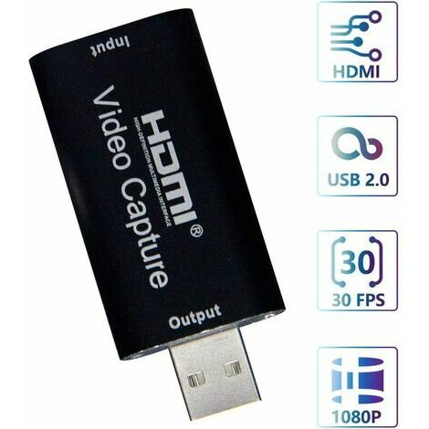 Boîtier D'enregistrement De Jeux Vidéo Mini HD 1080P, HDMI Vers USB 2.0,  Carte D'acquisition Pour Ordinateur,  OBS, Etc. Diffusion En Direct