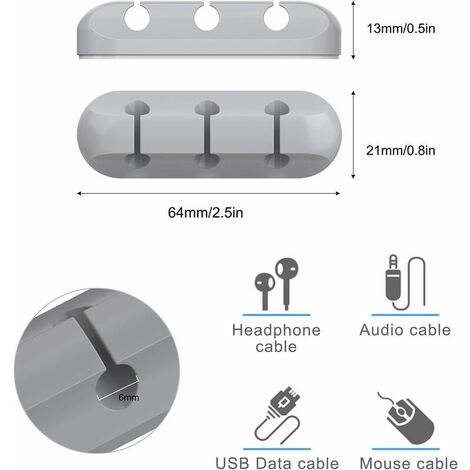 Support de cable Serre-cables Gestion des cables, paquet de 3 Pinces pour cables  Gestion des cables Organisateur de cables Gestion de cables polyvalente