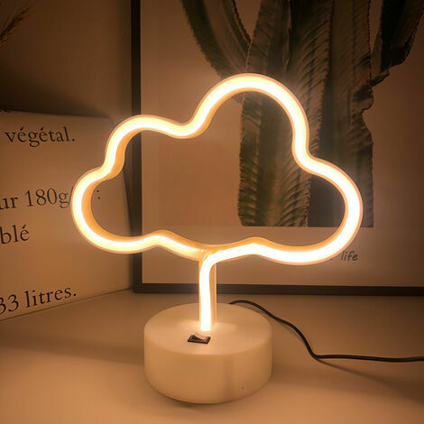 Lampe néon LOVE ET COEUR sur socle