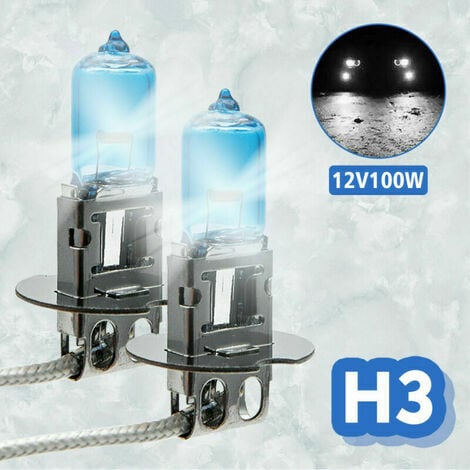  2pcs H1 100w Super Brillant Blanc 6000K Halogène au Xénon  Ampoule 12v Voiture Phare Antibrouillard Remplacement de la Lampe