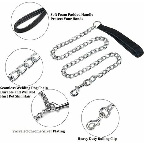 Laisse en Metal Antirouille pour Chien Durable Lead Leash