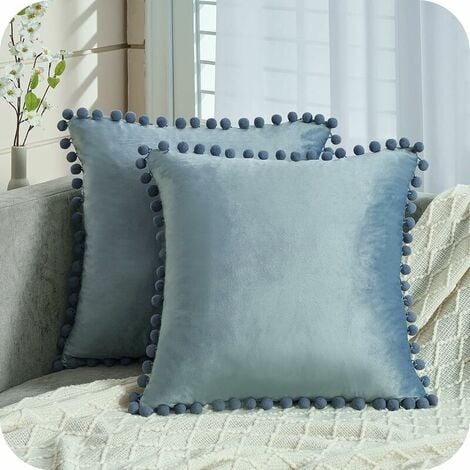 Deconovo Lot de 2 Housses de Coussin Decoration en Velours Canapé