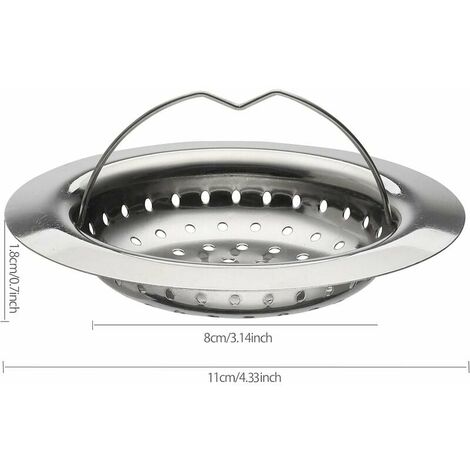 1 pc Filtre Évier Cuisine avec Poignée, Crépine d'Évier en Acier Inoxydable  avec Anse, Grille Bac cuisine, Diamètre de 110 mm facile à Nettoyer