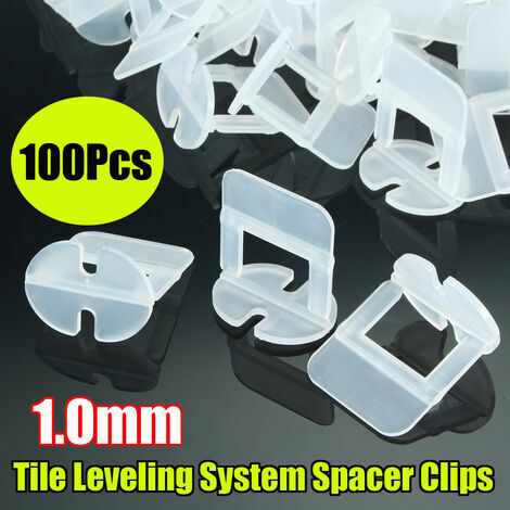 100 pièces 1.0mm système de nivellement des carreaux Clips Kit mur