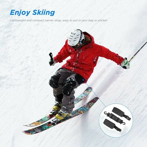 Sangles de transport pour skis et bâtons Bandoulière de ski réglable  Porte-matériel de ski Bâton de ski Sangle en nylon Accessoires de ski pour  homme