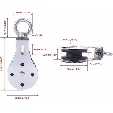 Poulie de Levage à Longe avec Mousqueton Robuste Silencieux pour