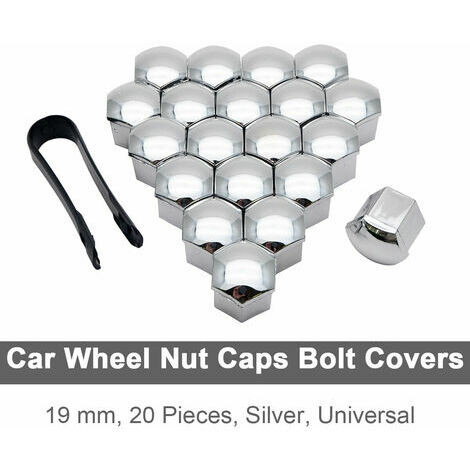 20pcs 17mm Universal Wheel Nut Caps, couvercles d'écrou de boulon noir pour  écrous de roue, couvercles de roue de couvercle de roue, capuchons de  protection hexagonales avec outil de retrait