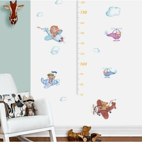 Autocollants de hauteur de bande dessinée auto-adhésifs chambre d'enfants  maternelle autocollants de décoration murale-ours de bande dessinée