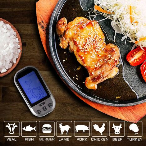 Therye.com-Sonde de cuisson numérique sans fil, Bluetooth, viande,  barbecue, nourriture, cuisine, four, gril