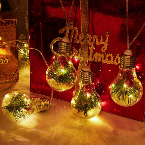 Ampoule LED Guirlande lumineuse de Noël Sapin de Noël Aiguille de pin  Couleur de fruit rouge