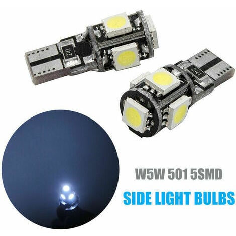Generic 5 Pcs Lampe LED Source De Lumière Voiture T10 W5W 194 12V 5W à prix  pas cher