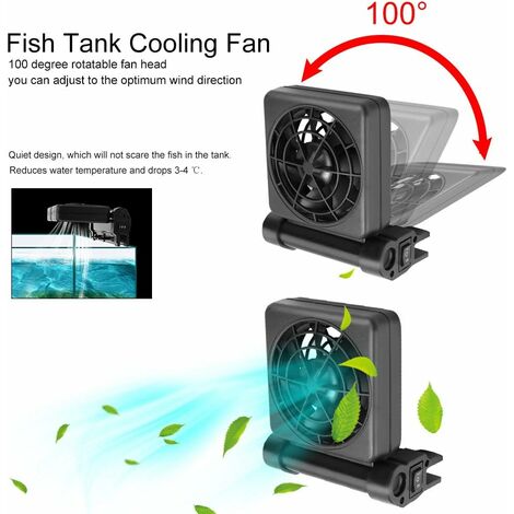 Ventilateur de refroidissement pour aquarium - Réglable - Extensible -  Multi-tête - Silencieux - Résistant - Mini contrôle de la température -  Économie d'énergie,Lonvrèe