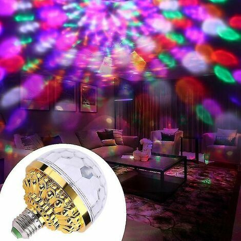 YouOKLight Ampoule disco E26, boule disco RVB rotative, ampoule  stroboscopique LED, lumière boule magique rotative, pour fête  d'anniversaire, club