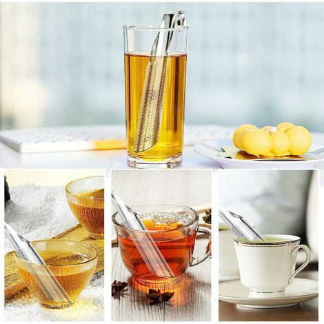 Passoire à thé 2 pièces, diffuseur de thé en acier inoxydable, filtre à thé  à long