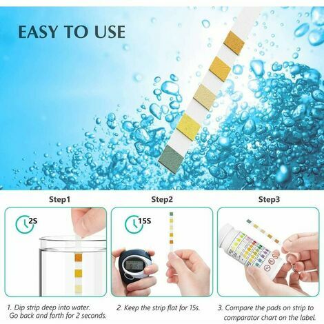 Kit d'analyses d'eau TH, PH, Nitrate, Chlore