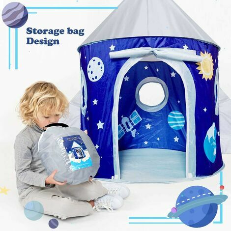 Tente de Jeu pour Enfants Space World, Tente De Jeu Pop-Up Facile à Monter  pour Garçons et Filles, Maison De Jeu Intérieure Extérieur, Cadeau pour  Enfants 130 × 130 × 120 cm 