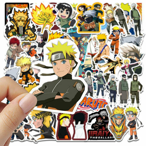 Lot de 50 Autocollants Naruto en vinyle imperméable - Stickers de dessins  animés - Pour gourde, bagages, vélo, voiture