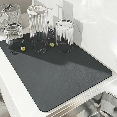Tapis de séchage vaisselle en Silicone 405x307 mm noir