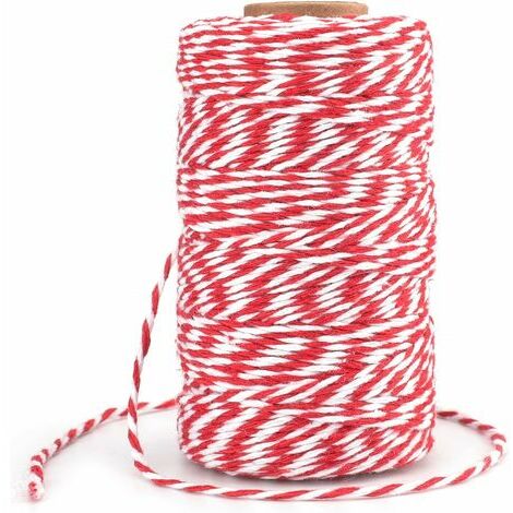Cordon de corde en coton ficelle pour l'emballage cadeau (2pcs,  multicolore)