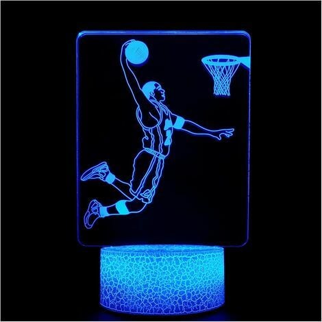 Veilleuse 3D Football pour Enfants, Lampes de Bureau Illusion 3D avec  Interrupteur Tactile 7 Couleurs, Lampe