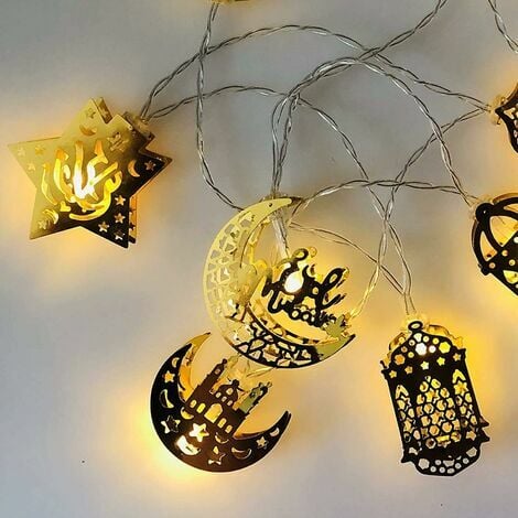 Ramadan Eid String Light Star Party Lights pour Eid Festival Décorations de  jardin de chambre à