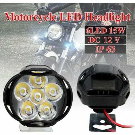 2 pièces 6 LED moto phare haute luminosité étanche Spot lumière Scooters  électriques lampe moteur auxiliaire