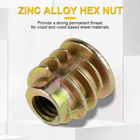 230 pièces Alliage de zinc Hex Fileed Insert Écrous Insert filetés