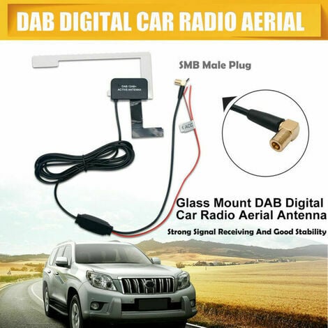 Antenne radio numérique de voiture Dab / dab + Fm Adaptateur Smb aérien  avec fenêtre de câble de 3 m
