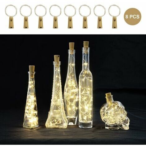 10 pièces LED bouteille de vin liège fil de cuivre guirlande