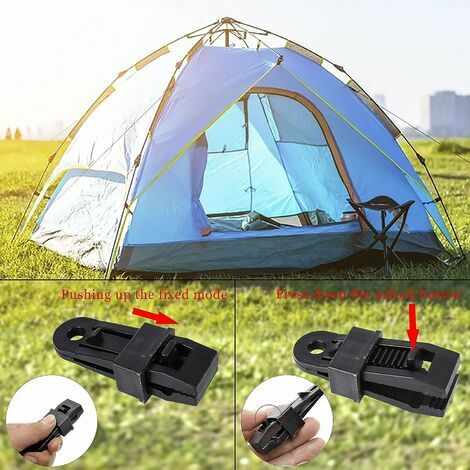 Lot de 10 crochets en plastique pour tente de camping en plein air - Boucle  de suspension pour auvent de caravane : : Sports et Loisirs