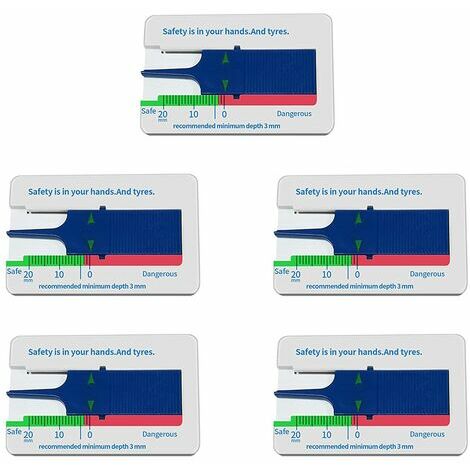 4 Pièces Mesure de Bande Roulement de Pneu, Jauge Profondeur Pneu 0-20 mm,  Convient aux Voitures, Motos, Camionnettes