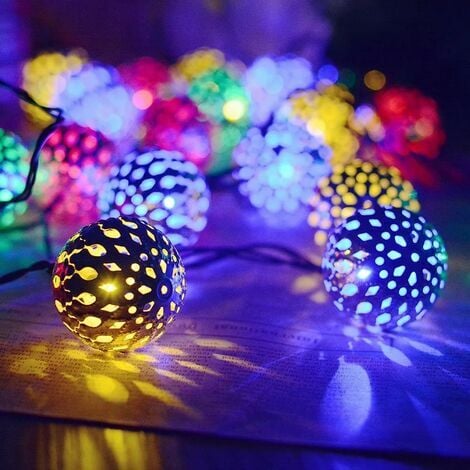 lampe marocaine ,guirlande lumineuse led,décoration de Noël,guirlande  lumineuse interieur, 3 mètres 20 LED decoration orientale (Couleur）