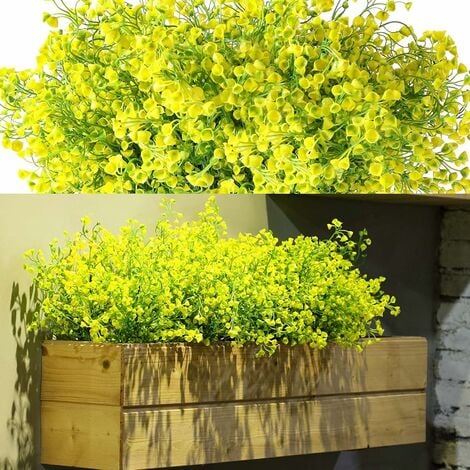 12 Lots Arbustes Artificiels Buissons Fleurs artificielles Résistantes Aux  UV d'Extérieur Plantes Fleurs Décoratives pour
